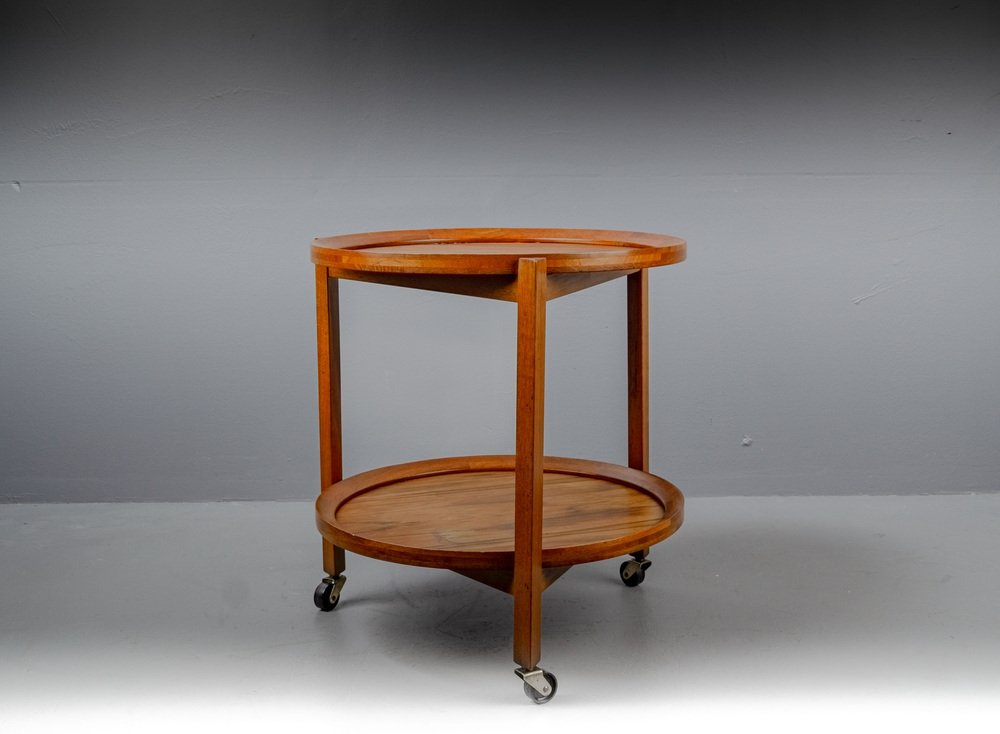 Danish Tea Trolley in Teak on Wheels from Sika Møbler, 1960s