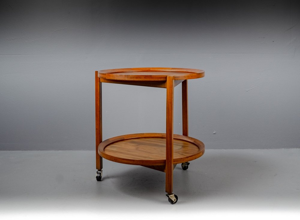 Danish Tea Trolley in Teak on Wheels from Sika Møbler, 1960s