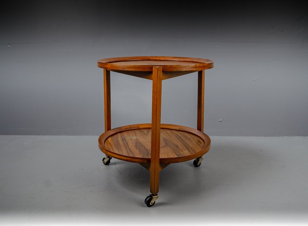 Danish Tea Trolley in Teak on Wheels from Sika Møbler, 1960s