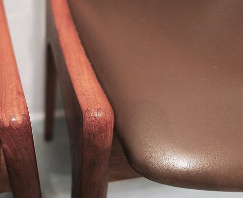 Danish Teak and Leather Dining Chairs from KS Møbler, 1960s, Set of 2-ED-1806924