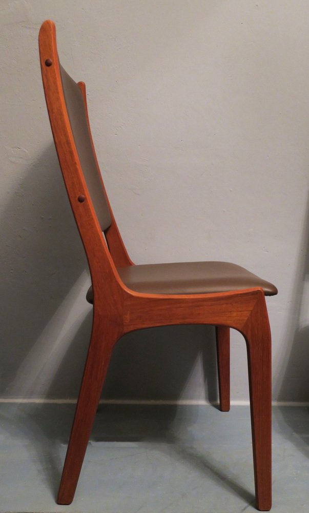 Danish Teak and Leather Dining Chairs from Ks Møbler, 1960s, Set of 2