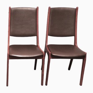 Danish Teak and Leather Dining Chairs from KS Møbler, 1960s, Set of 2-ED-1806924