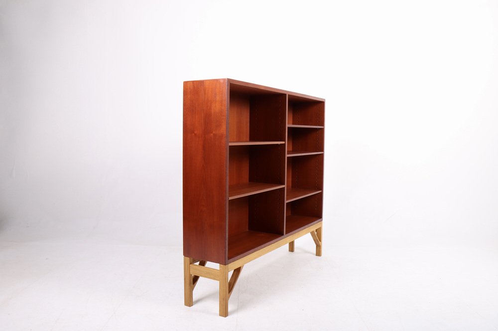 Danish Teak and Oak Bookcase by Børge Mogensen for Fdb, 1960s