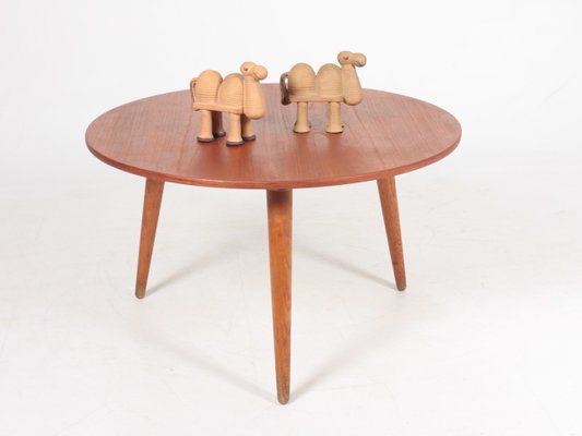 Danish Teak and Oak Coffee Table by Hans J. Wegner for Andreas Tuck, 1950s-FK-574972