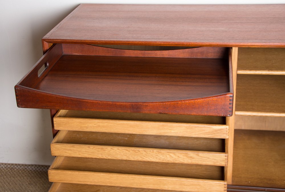 Danish Teak and Oak Model H38 Sideboard by Kurt Ostervig for KP Mobler, 1960s