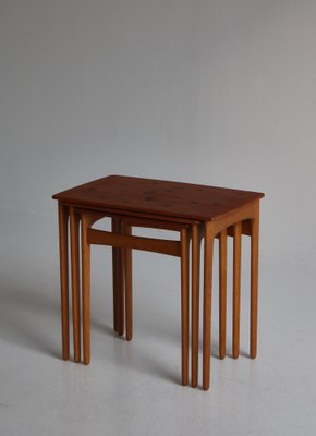 Danish Teak and Oak Nesting Tables by Svend Aage Madsen, 1950s, Set of 3-WRF-1321042