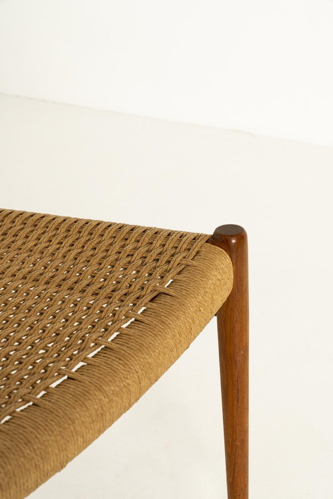 Danish Teak and Paper Cord Model 57 Chairs by Niels Otto (N. O.) Møller, 1960s, Set of 10