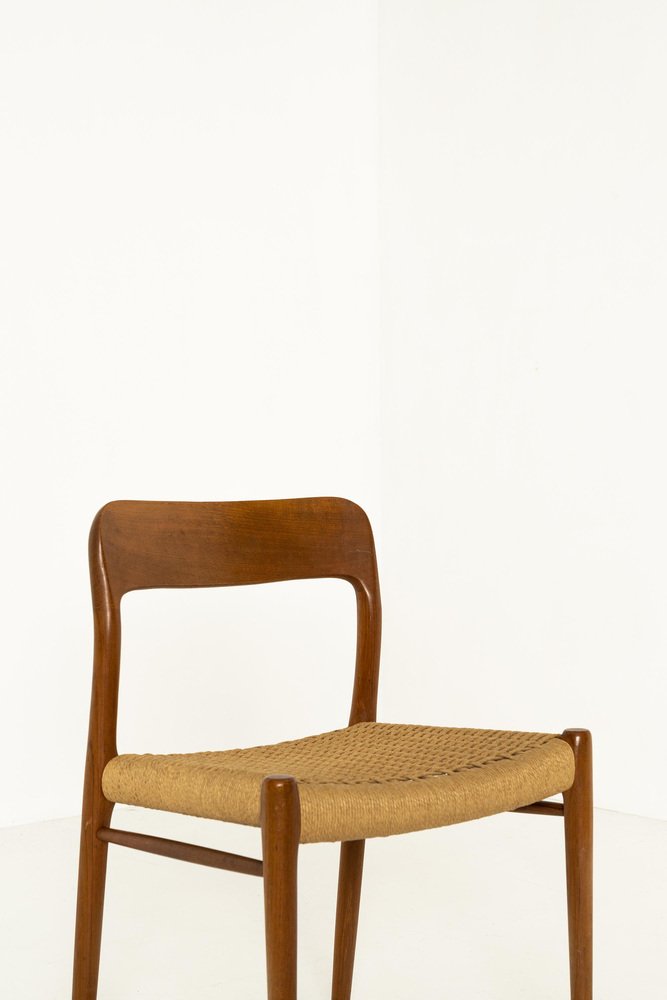 Danish Teak and Paper Cord Model 57 Chairs by Niels Otto (N. O.) Møller, 1960s, Set of 10