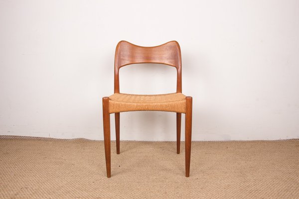 Danish Teak and Rope Chairs by Arne Hovmand Olsen for Mogens Kold, 1960s, Set of 4-EMB-1806241