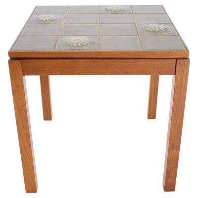 Danish Teak and Tile Side Table, 1960s-TZ-1448516