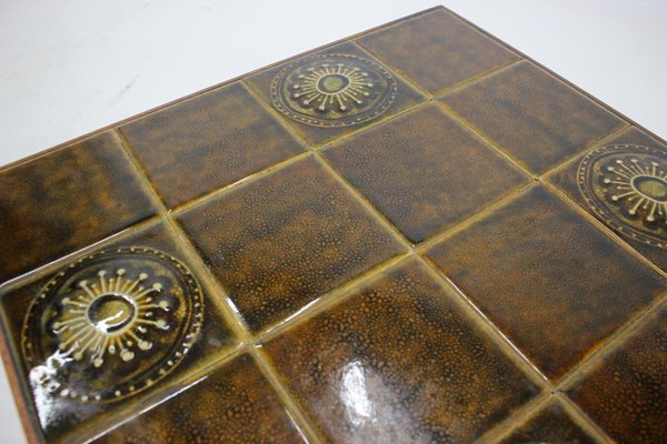 Danish Teak and Tile Side Table, 1960s-TZ-1448516