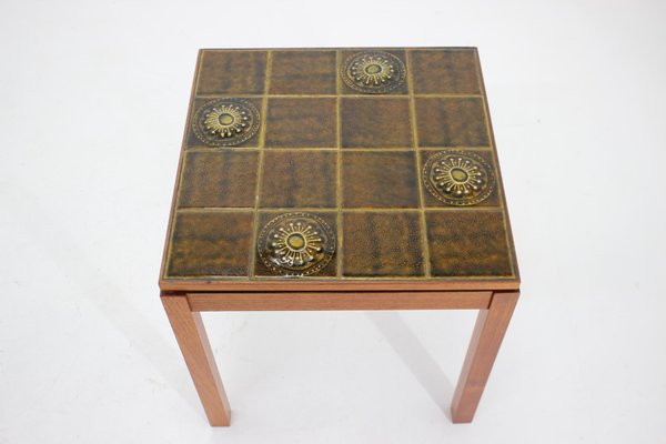 Danish Teak and Tile Side Table, 1960s-TZ-1448516