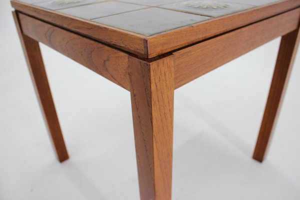 Danish Teak and Tile Side Table, 1960s-TZ-1448516