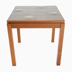 Danish Teak and Tile Side Table, 1960s-TZ-1448516