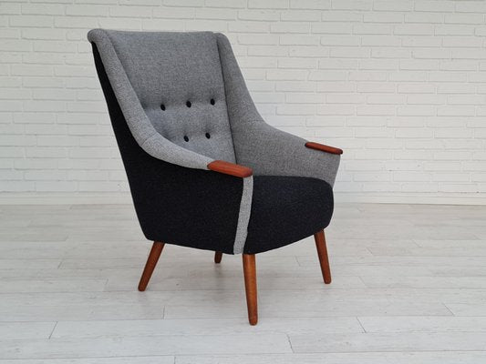 Danish Teak and Wool Armchair, 1970s-TMW-1417708