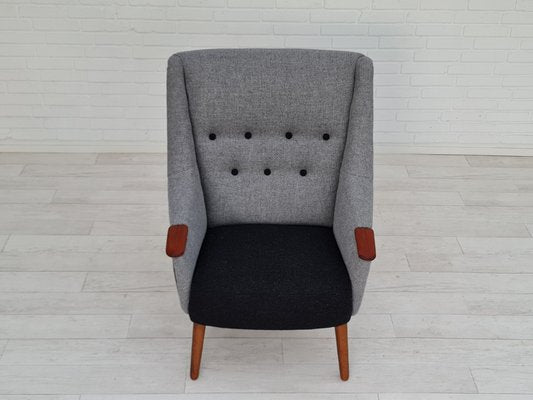 Danish Teak and Wool Armchair, 1970s-TMW-1417708