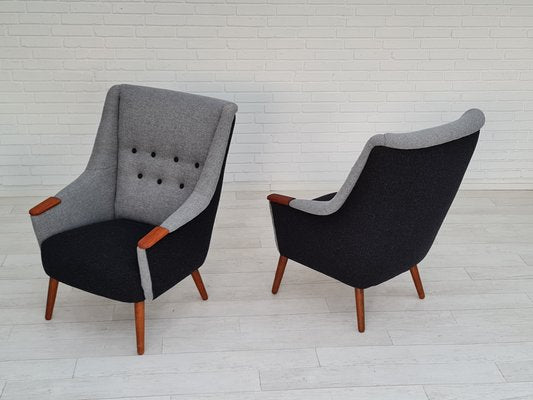 Danish Teak and Wool Armchair, 1970s-TMW-1417708