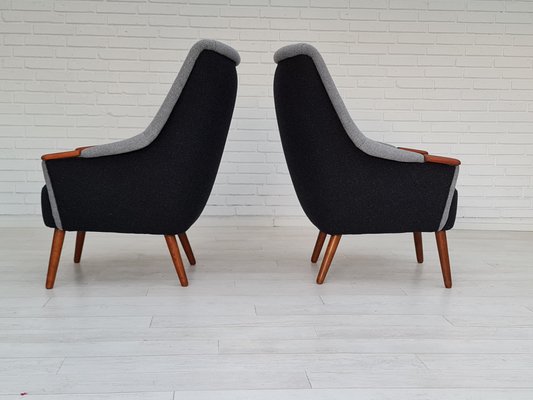 Danish Teak and Wool Armchair, 1970s-TMW-1417708