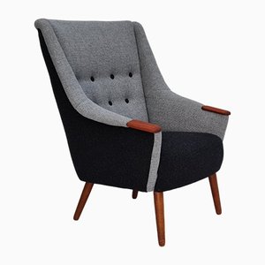 Danish Teak and Wool Armchair, 1970s-TMW-1417708