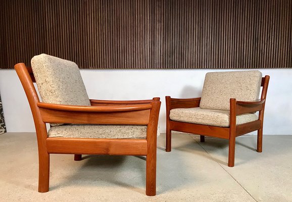 Danish Teak and Wool Easy Chairs from Dyrlund, 1960s, Set of 2-JP-947736