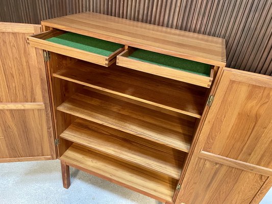 Danish Teak Bar Cabinet or Cupboard with Brass Details, 1960s-JP-1028531