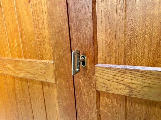 Danish Teak Bar Cabinet or Cupboard with Brass Details, 1960s-JP-1028531