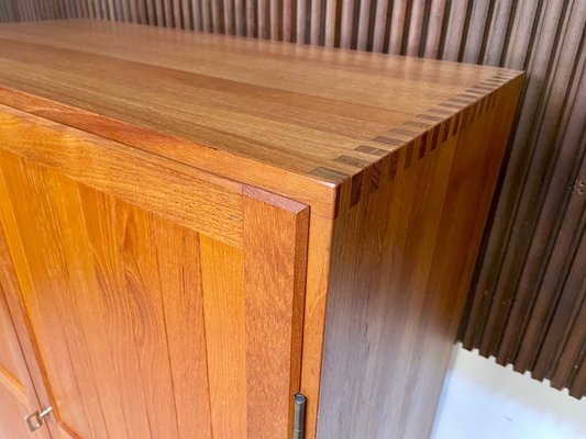 Danish Teak Bar Cabinet or Cupboard with Brass Details, 1960s-JP-1028531