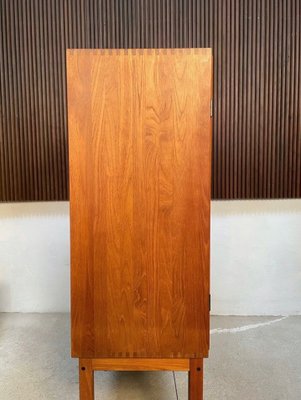 Danish Teak Bar Cabinet or Cupboard with Brass Details, 1960s-JP-1028531