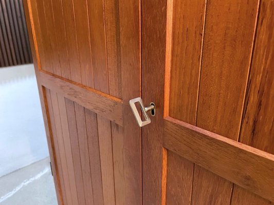 Danish Teak Bar Cabinet or Cupboard with Brass Details, 1960s-JP-1028531