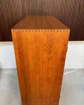 Danish Teak Bar Cabinet or Cupboard with Brass Details, 1960s-JP-1028531