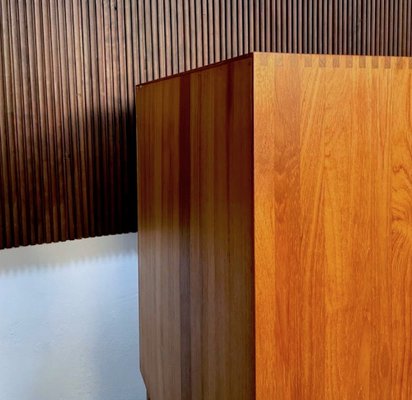 Danish Teak Bar Cabinet or Cupboard with Brass Details, 1960s-JP-1028531