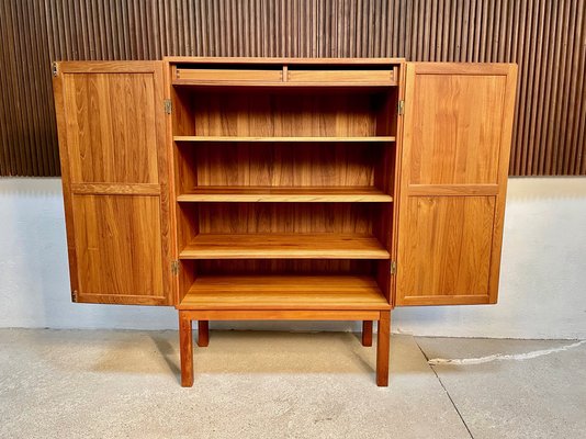 Danish Teak Bar Cabinet or Cupboard with Brass Details, 1960s-JP-1028531