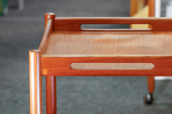 Danish Teak Bar Cart or Serving Trolley by Hans J. Wegner for Andreas Tuck, 1960s-QBR-1089953