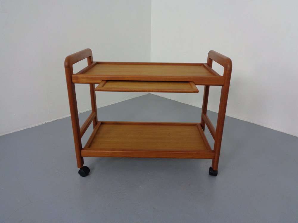 Danish Teak Bar Cart with Removable Tray, 1960s-GJF-1748592