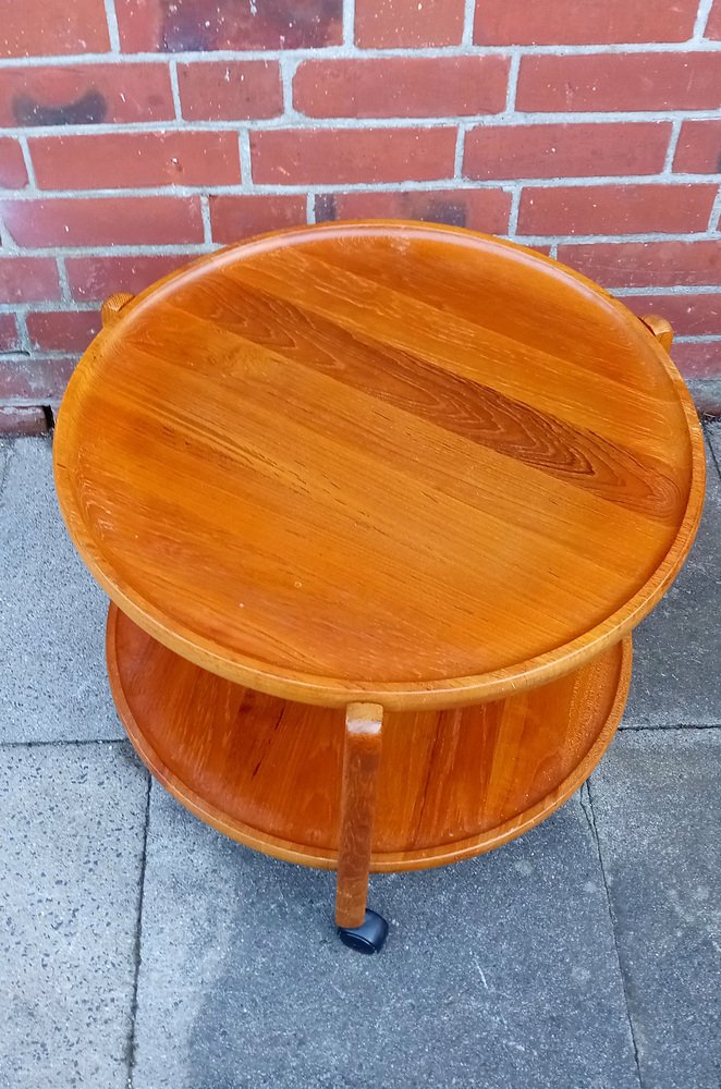 Danish Teak Bar Cart with Removable Tray, 1960s-GJF-1748592