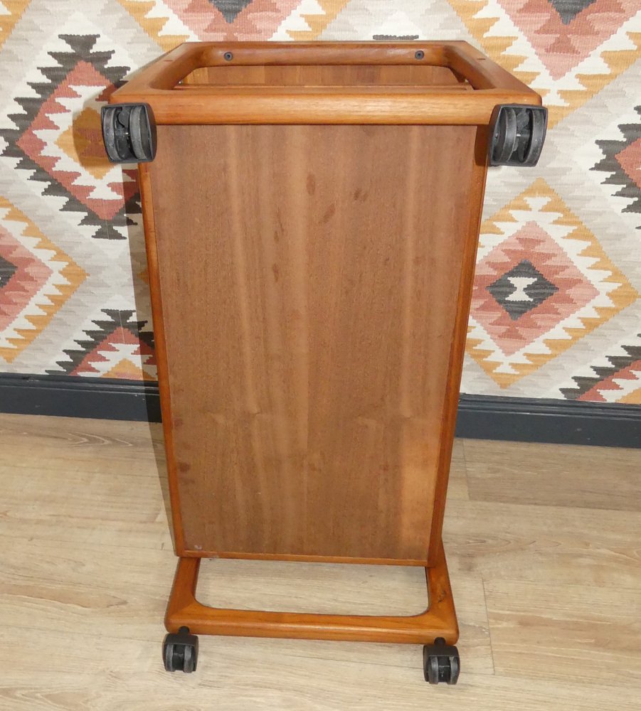 Danish Teak Bar Trolley with Drawer by Peter Brink for BR Møbler Gelsted, Denmark, 1960s