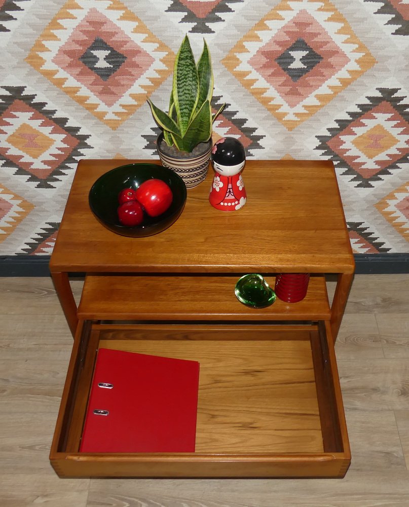 Danish Teak Bar Trolley with Drawer by Peter Brink for BR Møbler Gelsted, Denmark, 1960s