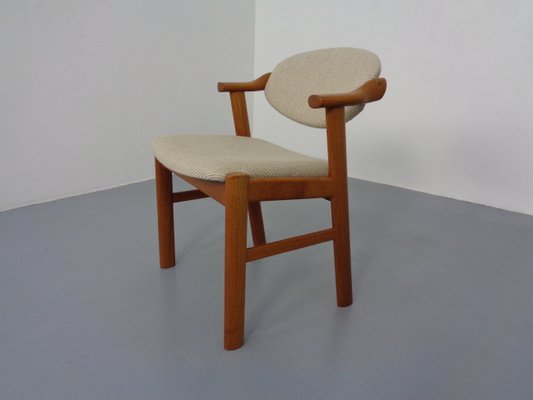 Danish Teak & Beige Wool Chair by Schou Andersen, 1960s-RDW-1254358