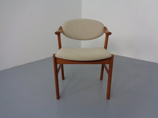 Danish Teak & Beige Wool Chair by Schou Andersen, 1960s-RDW-1254358