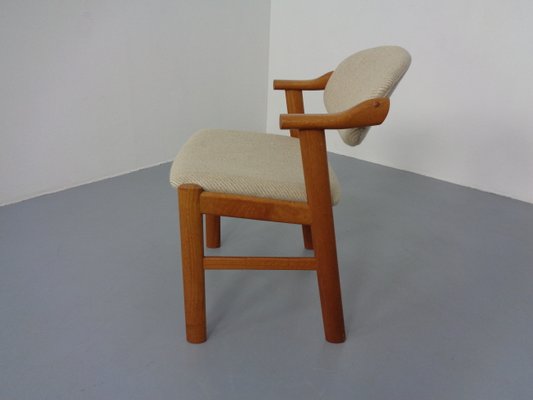 Danish Teak & Beige Wool Chair by Schou Andersen, 1960s-RDW-1254358