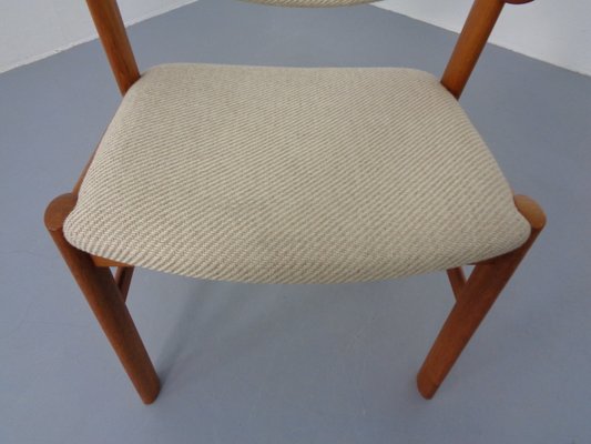 Danish Teak & Beige Wool Chair by Schou Andersen, 1960s-RDW-1254358