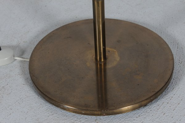 Danish Teak, Brass and Black Metal Floor Lamp, 1960s-QQ-1419371