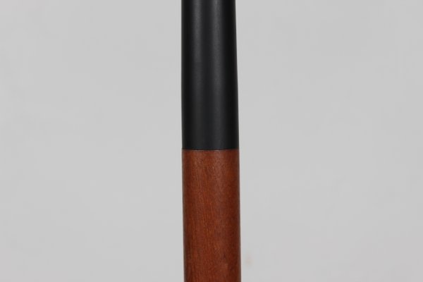 Danish Teak, Brass and Black Metal Floor Lamp, 1960s-QQ-1419371