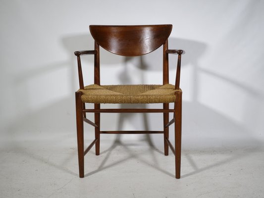 Danish Teak Chair with Paper Cord Armrests by Peter Hvidt & Orla Molgaard-Nielsen for Soborg Mobelfabrik, 1960-LVS-1820558