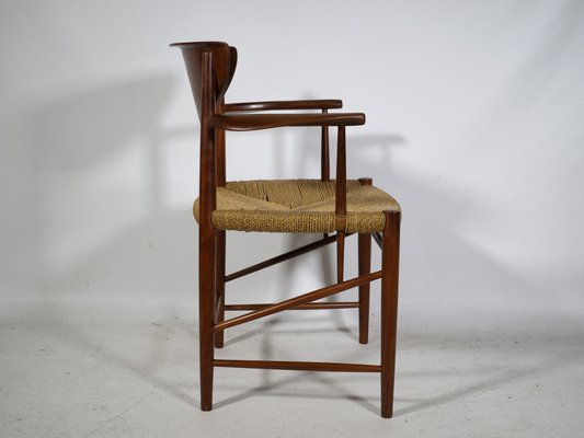 Danish Teak Chair with Paper Cord Armrests by Peter Hvidt & Orla Molgaard-Nielsen for Soborg Mobelfabrik, 1960-LVS-1820558