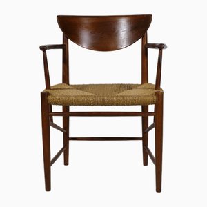 Danish Teak Chair with Paper Cord Armrests by Peter Hvidt & Orla Molgaard-Nielsen for Soborg Mobelfabrik, 1960-LVS-1820558