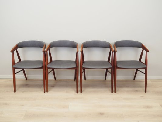 Danish Teak Chairs by Ejnar Larsen & Aksel Bender, 1960s, Set of 4-VND-1196277