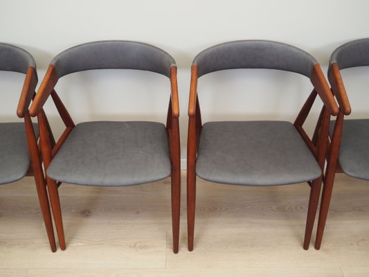 Danish Teak Chairs by Ejnar Larsen & Aksel Bender, 1960s, Set of 4-VND-1196277