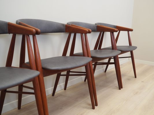 Danish Teak Chairs by Ejnar Larsen & Aksel Bender, 1960s, Set of 4-VND-1196277