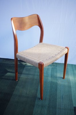 Danish Teak Chairs Model 71 by Niels O. Møller, 1960s, Set of 4-BHX-2040513